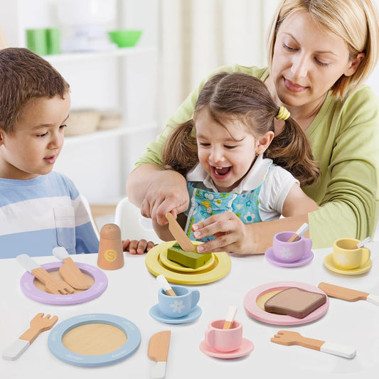Montessori Wooden Dinnerware Set for Toddlers